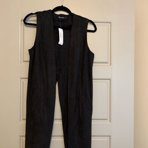 Black suede cross back duster